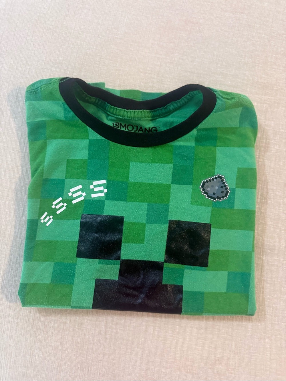Kids' Green Minecraft Creeper Short Sleeve Tee